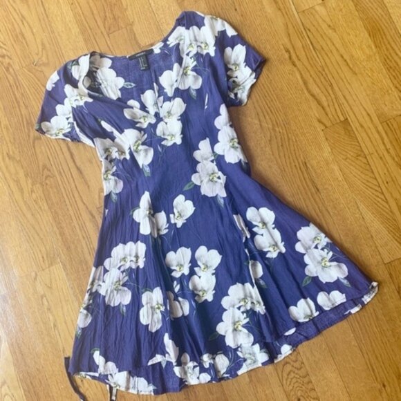 Forever 21 floral blue mini dress size small - Picture 1 of 4